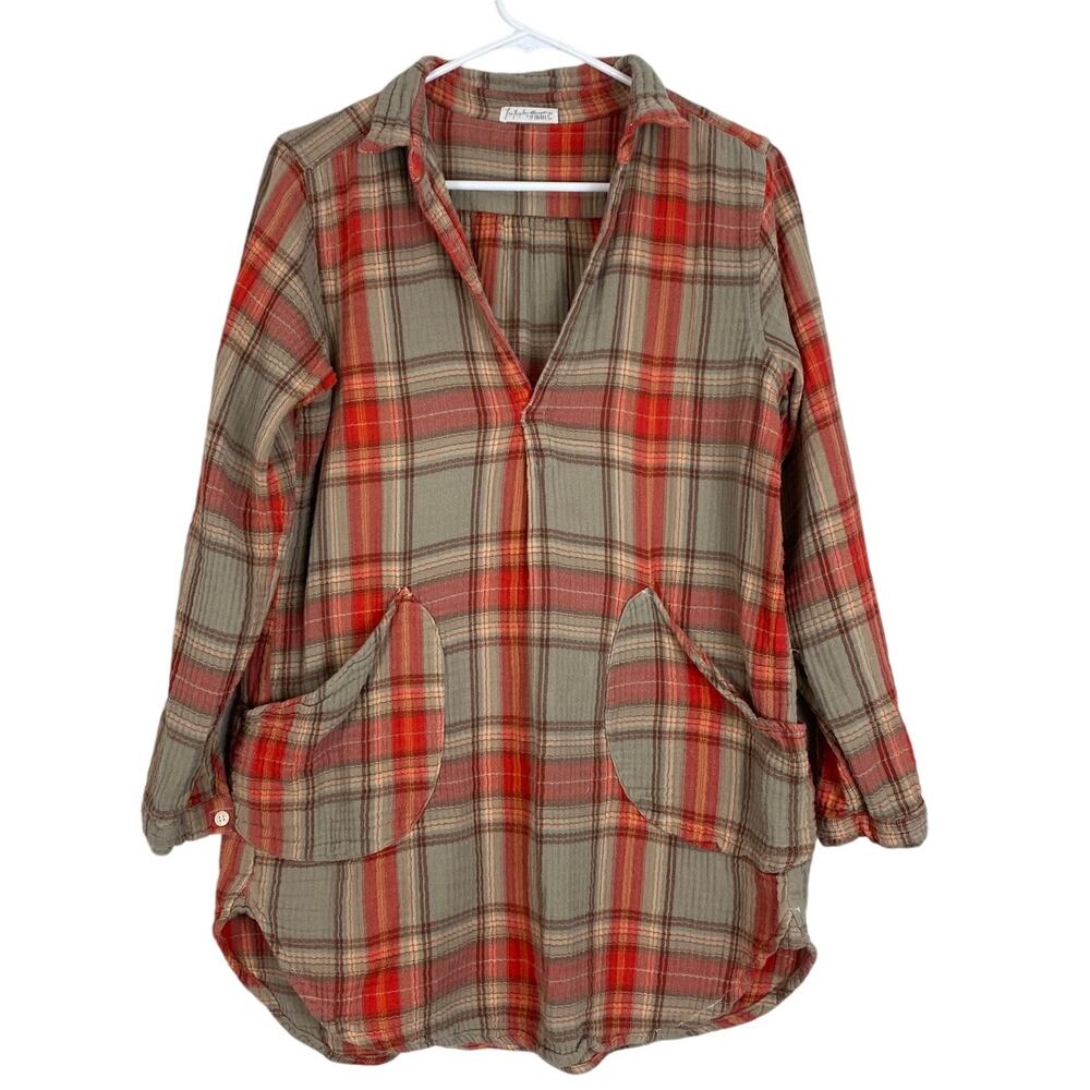 Free People x CP Shades Plaid Campfire Teton Tunic Dress Size XS - Picture 2 of 10